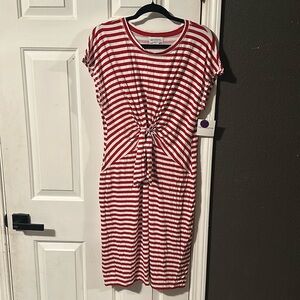 NEW. Liz Claiborne. Red and White striped dress